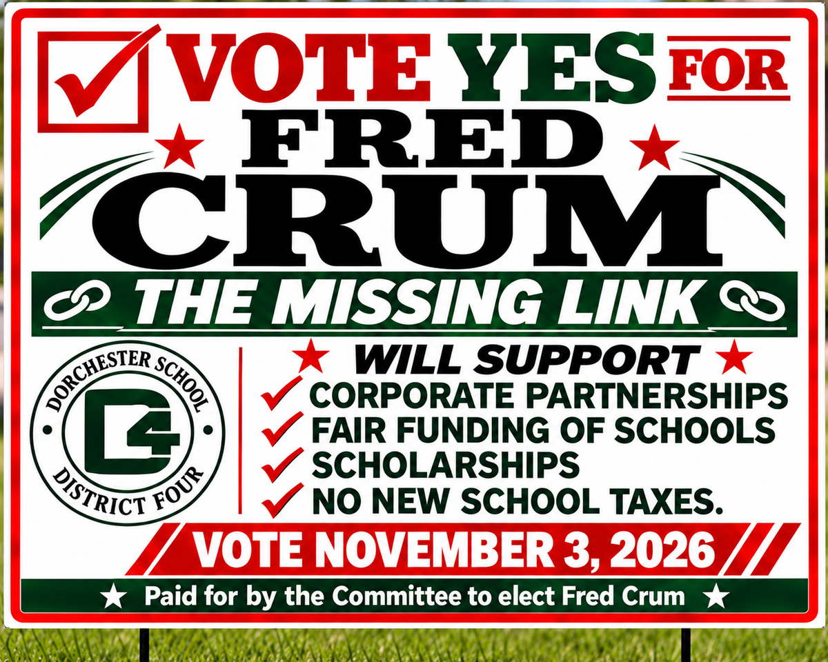 Yard Sign for Fred Crum (Designer Fee)
