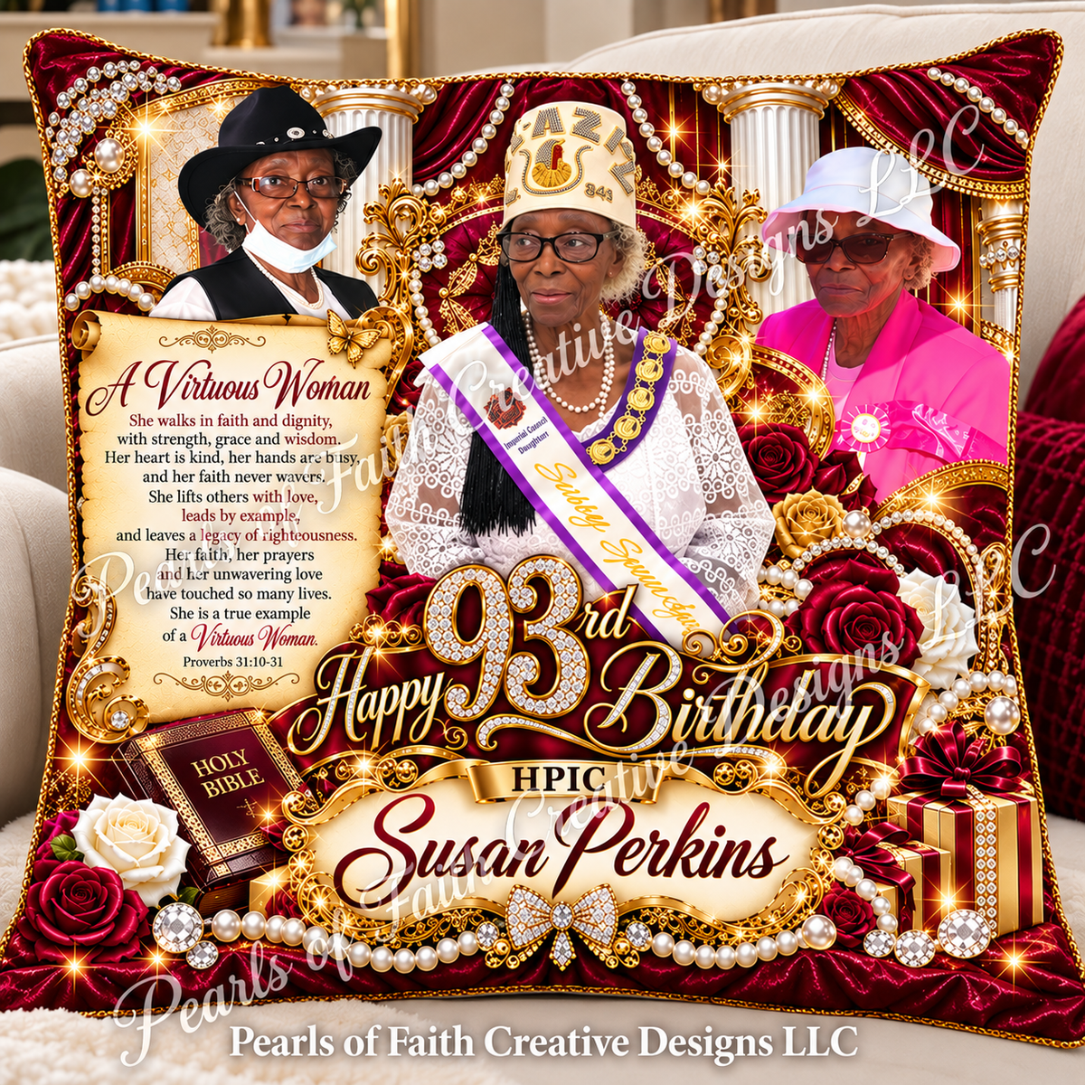 Birthday Pillow HPIC Susan Perkins