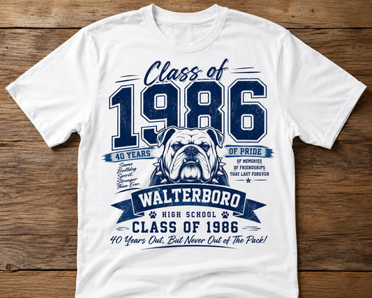 WHS Class of 1986 40 year Reunion Tshirt
