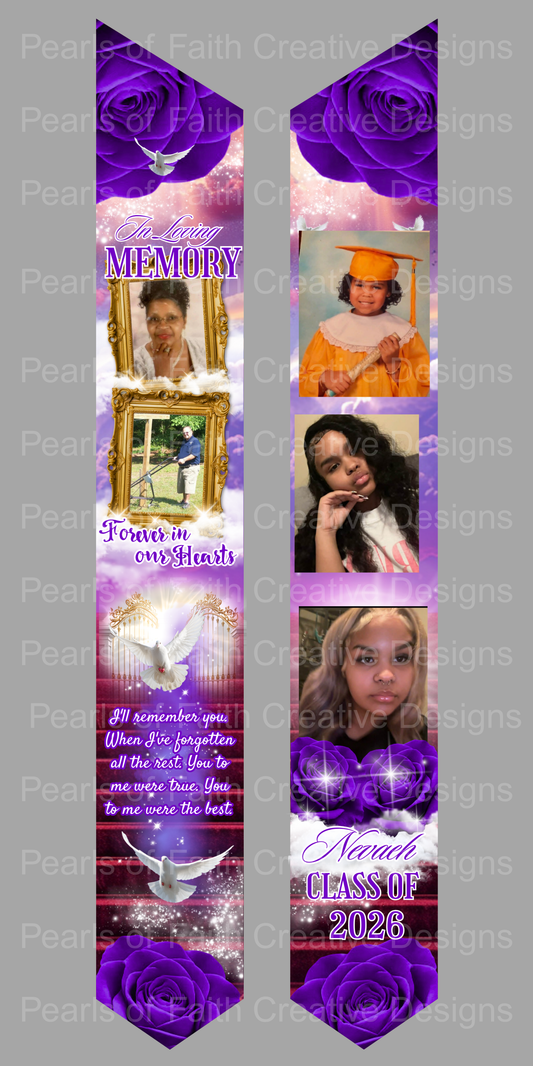 Nevaeh purple graduation stole
