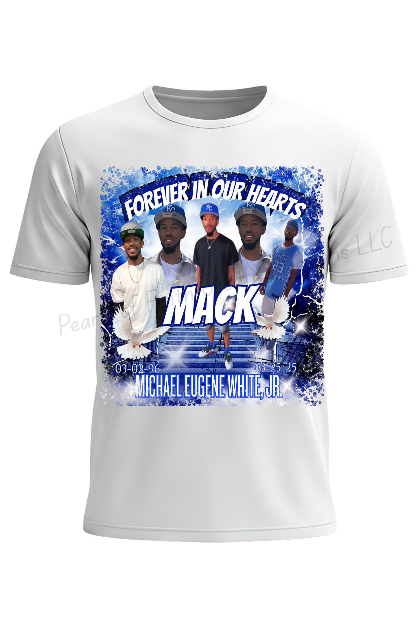Short sleeve customized memorial tshirt for Michael White "Mack" WHITE SHIRTS