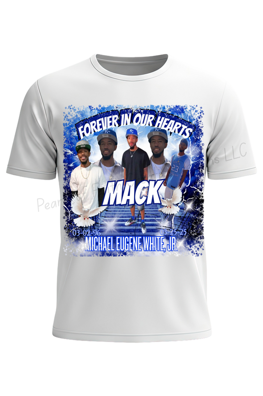 Short sleeve customized memorial tshirt for Michael White "Mack" WHITE SHIRTS