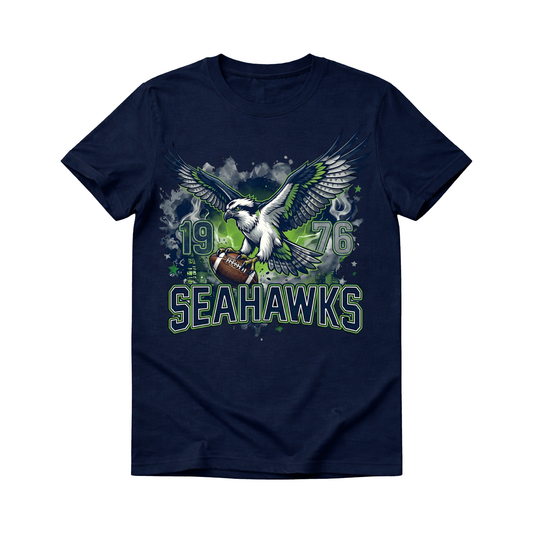 customized short sleeve tshirt (Seattle Seahawks) front design & name/number on the back