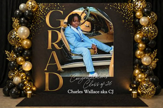 Customized 3 x 6 Graduation Backdrop for CJ