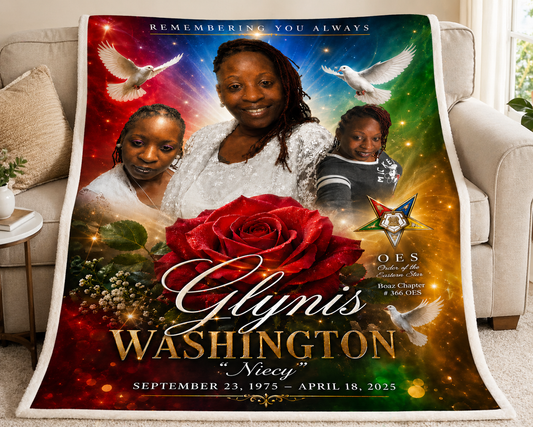 memorial blanket of Glynis Washington (50 X 70)